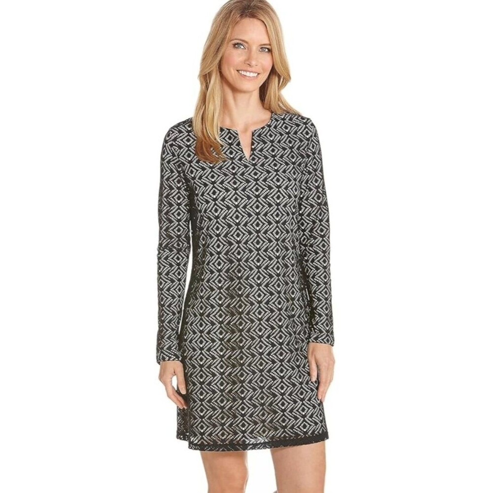 Coolibar Balck UPF 50+ Women's Lausanne Crochet Tunic Sun Protective Size S